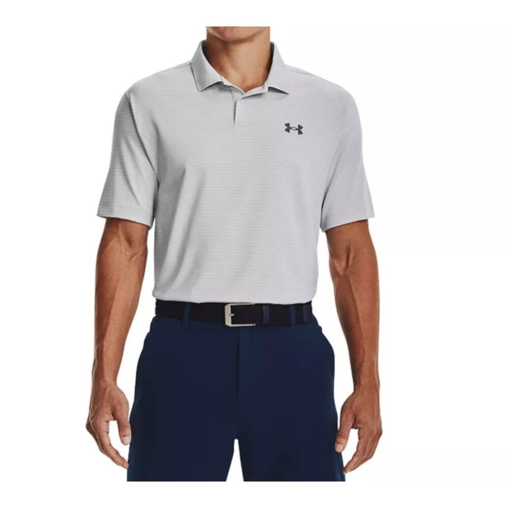 Under Armour Polo Men's Size 3XLT Performance Halo Grey Stripe Large Tall $60